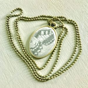 Gift for nature lovers NWT Artisan Feather Fossil Necklace